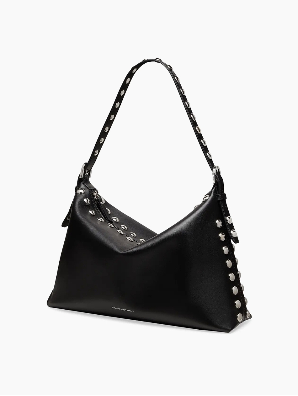 NWT! STUART WEITZMAN SLOUCHY NAPA LEATHER STUDDED BAG. (STILL IN WRAPPING) - Picture 1 of 3